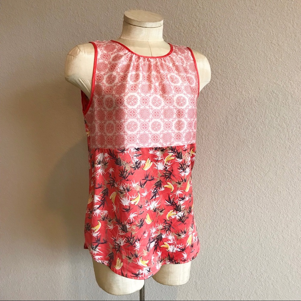 Peter Som by DesignNation orange sleeveless top